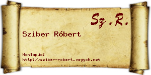 Sziber Róbert névjegykártya